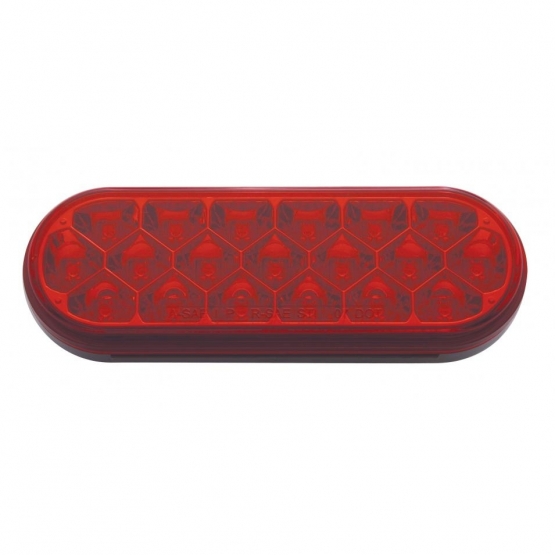 19 LED 6" Oval Reflector Light (Stop, Turn & Tail) - Red LED/Red Lens - Thumbnail 2