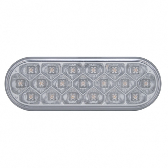 19 LED 6" Oval Reflector Light (Stop, Turn & Tail) - Red LED/Clear Lens