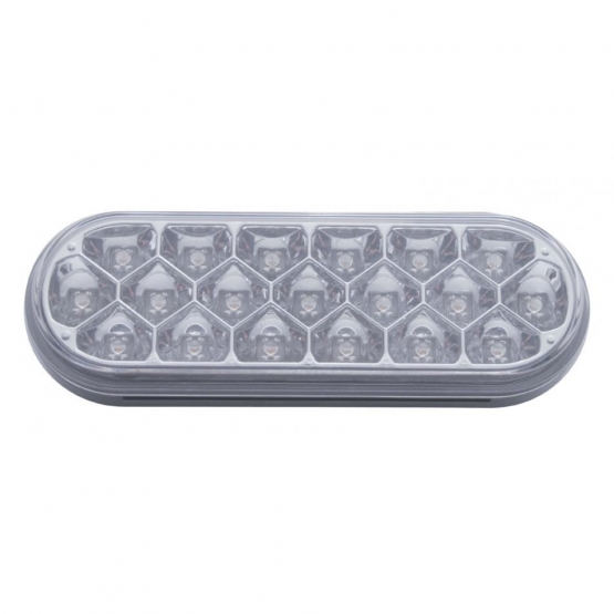 19 LED 6" Oval Reflector Light (Stop, Turn & Tail) - Red LED/Clear Lens - Thumbnail 2