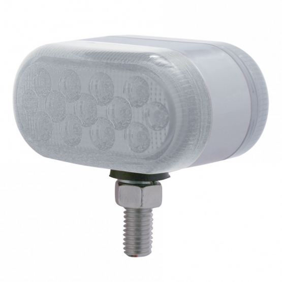 26 LED Dual Function Reflector Double Face Oval Light - Amber & Red LED/Clear Lens