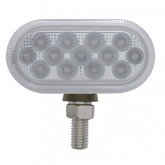 26 LED Dual Function Reflector Double Face Oval Light - Amber & Red LED/Clear Lens - Thumbnail 2