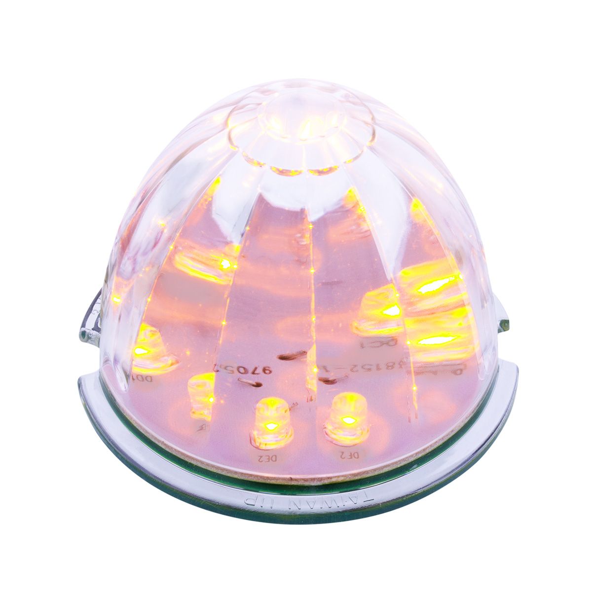 17 LED Dual Function Watermelon Cab Light - Amber LED/Clear Lens (Bulk)