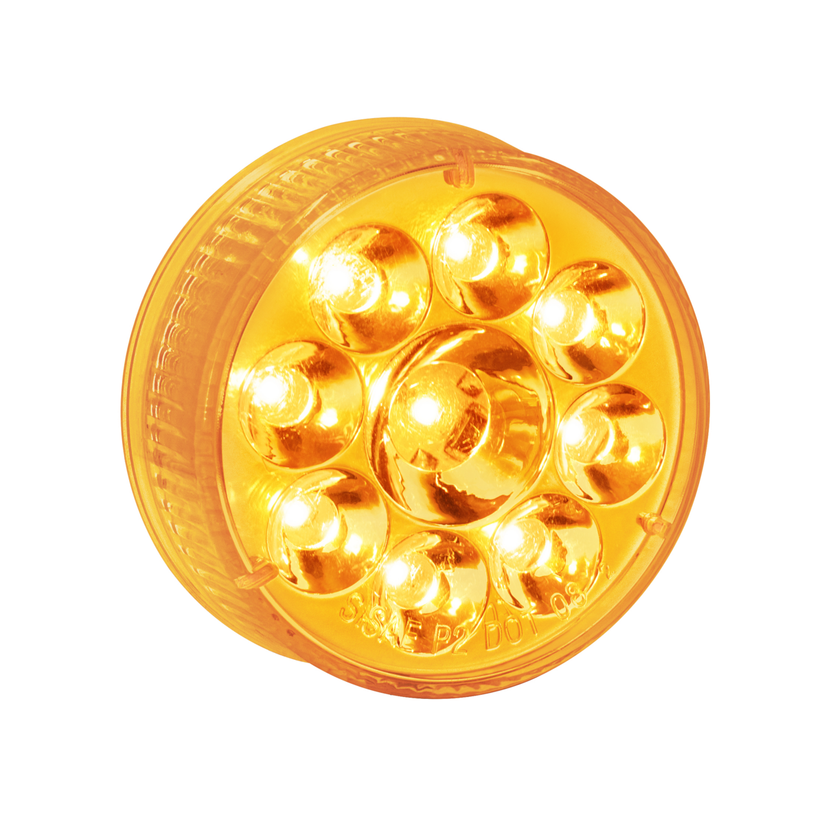 10 LED 2.5" Round Pure Reflector Light (Clearance/Marker) - Amber LED/Amber Lens - Thumbnail 2