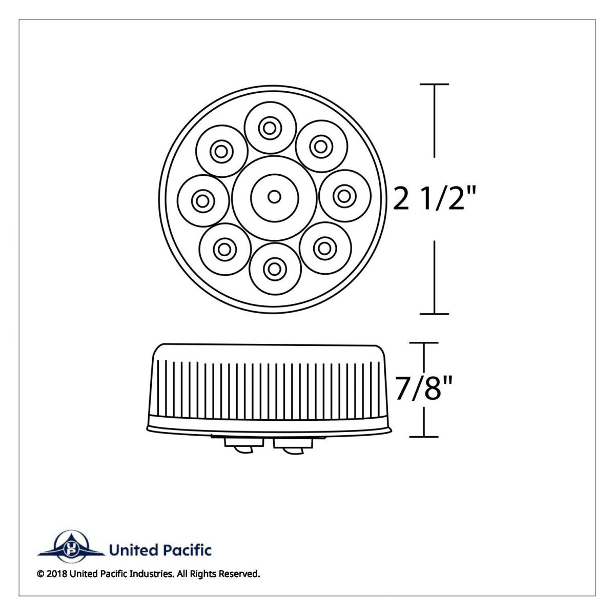 10 LED 2.5" Round Pure Reflector Light (Clearance/Marker) - Amber LED/Amber Lens - Thumbnail 7
