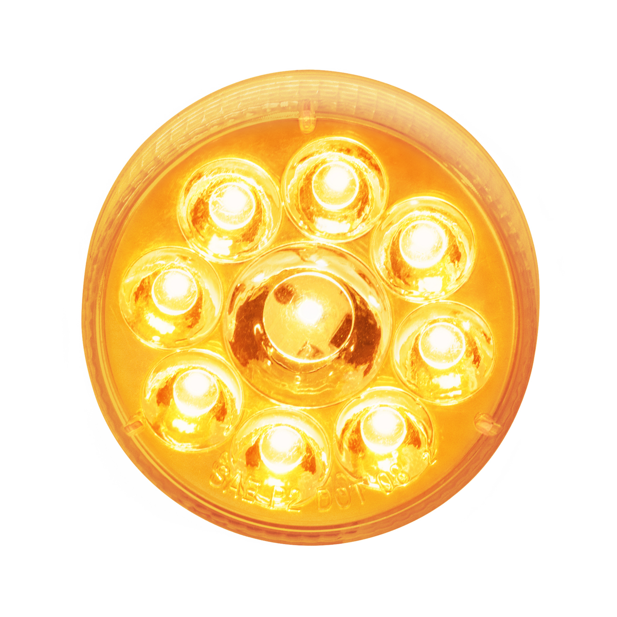 9 LED 2.5" Round Pure Reflector Light Kit (Clearance/Marker) - Amber LED/Amber Lens