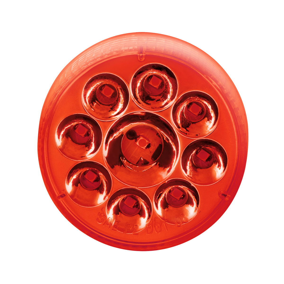 9 LED 2.5" Round Pure Reflector Light (Clearance/Marker) - Red LED/Red Lens