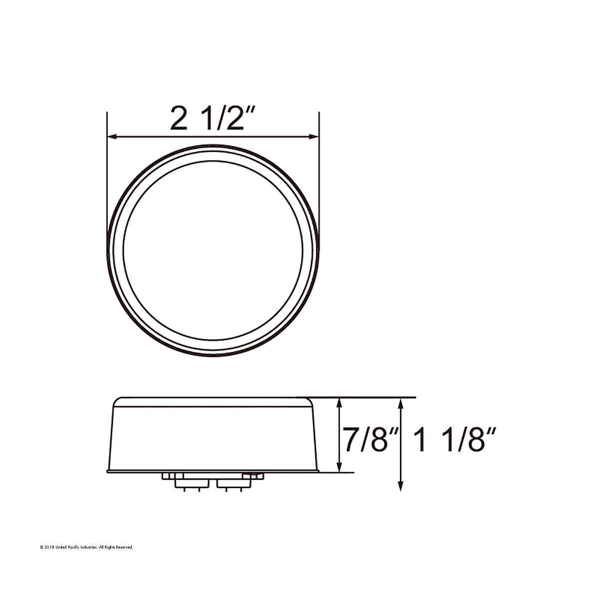 9 LED 2.5" Round Pure Reflector Light (Clearance/Marker) - Red LED/Red Lens - Thumbnail 7