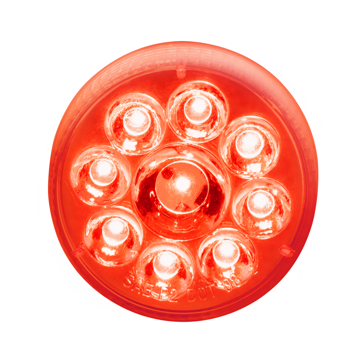 9 LED 2.5" Round Pure Reflector Light Kit (Clearance/Marker) - Red LED/Red Lens
