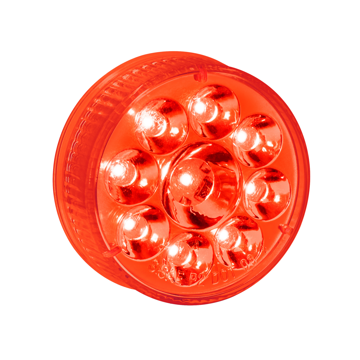 9 LED 2.5" Round Pure Reflector Light Kit (Clearance/Marker) - Red LED/Red Lens - Thumbnail 3