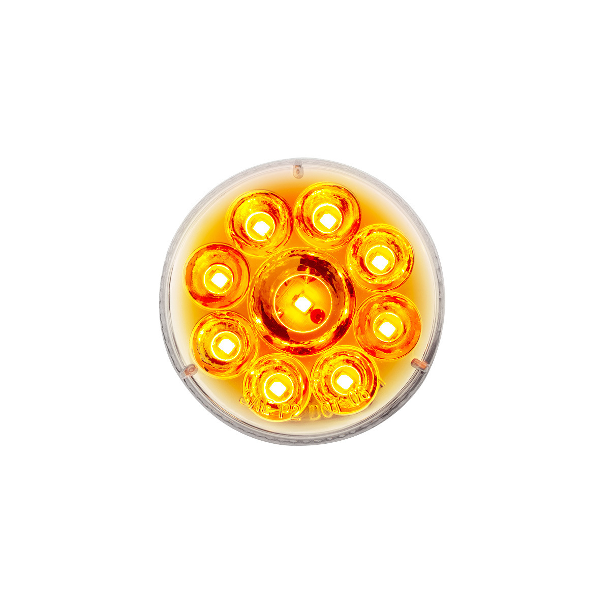 9 LED 2.5" Round Pure Reflector Light (Clearance/Marker) - Amber LED/Clear Lens - Thumbnail 9