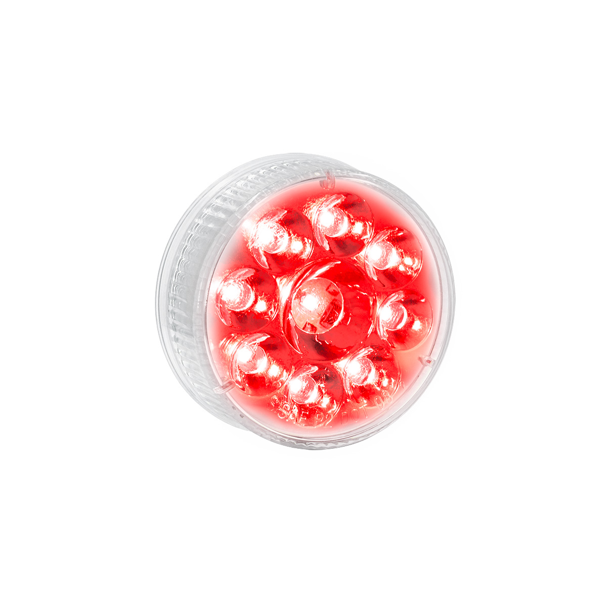 9 LED 2.5" Round Pure Reflector Light (Clearance/Marker) - Red LED/Clear Lens - Thumbnail 3