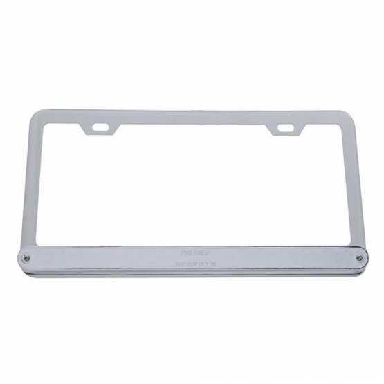 Chrome License Plate Frame With 14 LED 12" Light Bar - Red LED/Chrome Lens