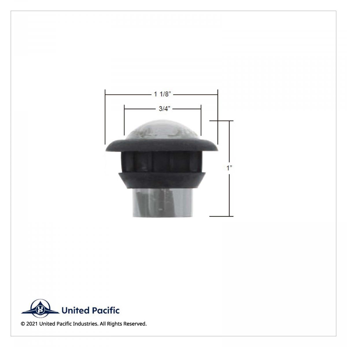 3 LED 3/4" Mini Light (Clearance/Marker) - Amber LED/Amber Lens - Thumbnail 4