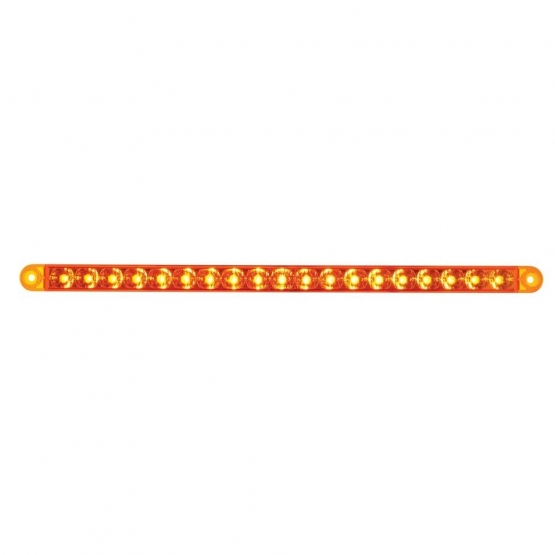 19 LED 12" Reflector Turn Signal Light Bar - Amber LED/Amber Lens