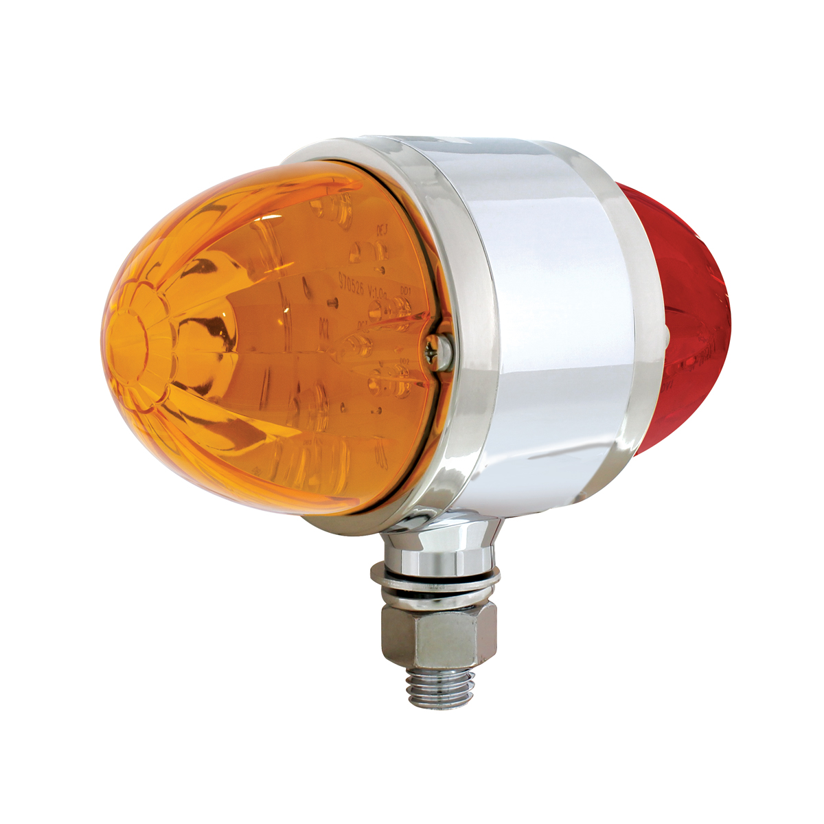 34 LED Dual Function Watermelon Double Face Light - Amber & Red LED/Amber & Red Lens - Thumbnail 2