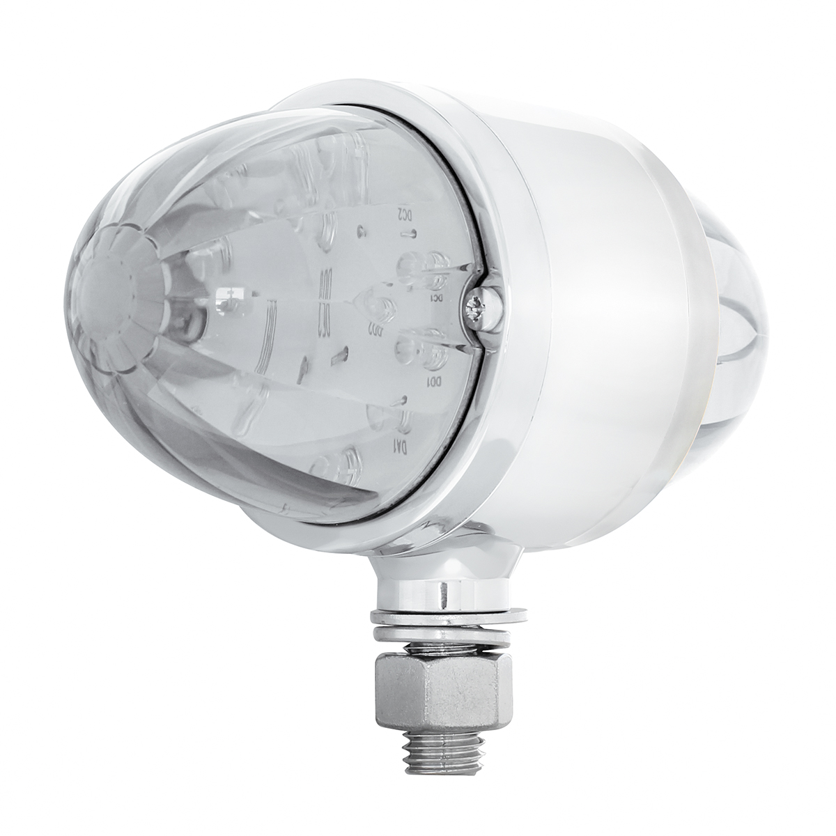 34 LED Dual Function Watermelon Double Face Light - Amber & Red LED/Clear Lens - Thumbnail 2