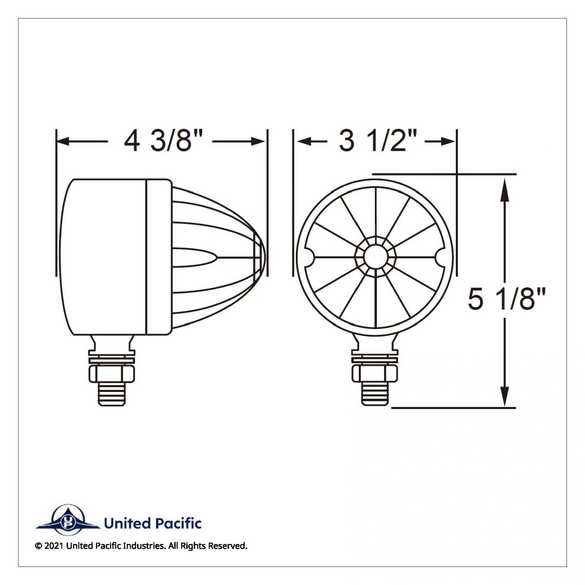 17 LED Dual Function Watermelon Single Face Light - Amber LED/Amber Lens - Thumbnail 3