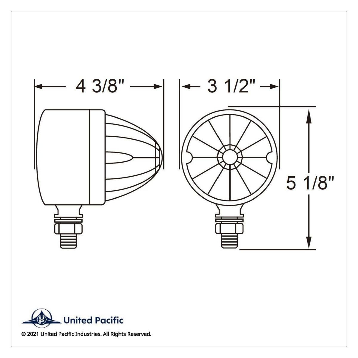 17 LED Dual Function Watermelon Single Face Light - Amber LED/Amber Lens - Thumbnail 4