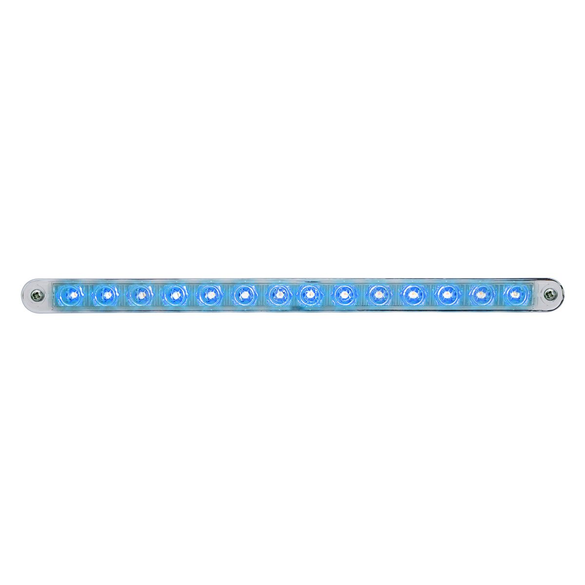 14 LED 12" Auxiliary strip Light With Bezel - Blue LED/Clear Lens