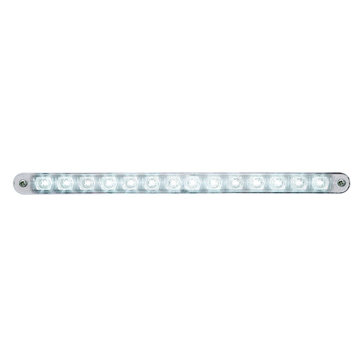 14 LED 12" Auxiliary strip Light With Bezel - White LED/Clear Lens