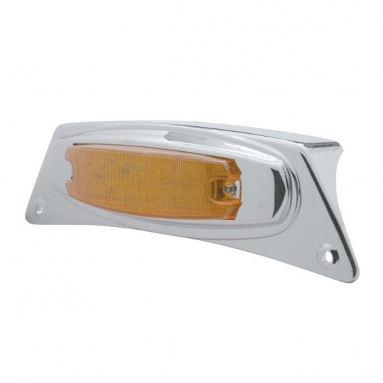 Chrome Fender Light Bracket With 12 LED Light - Amber LED/Amber Lens