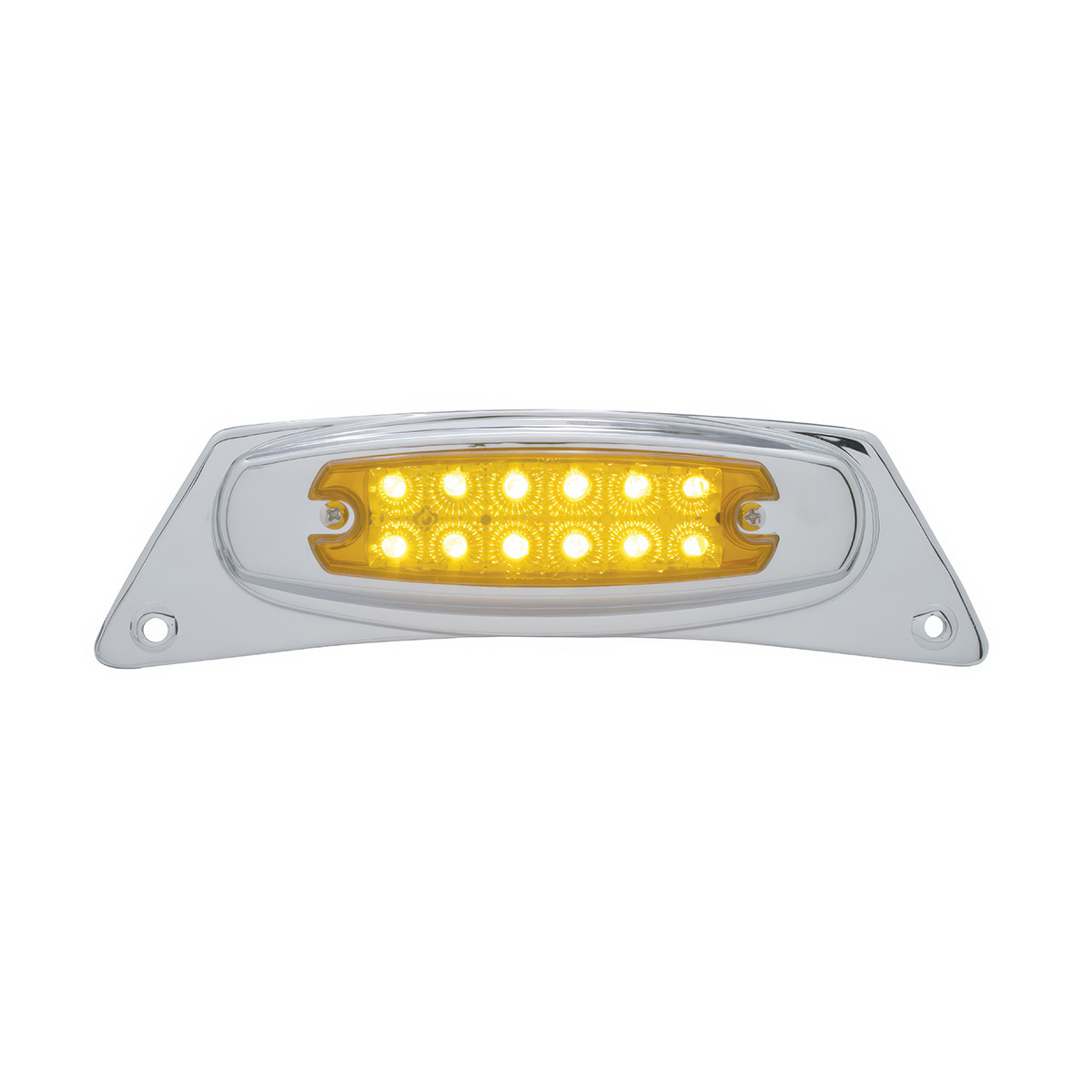 Chrome Fender Light Bracket With 12 LED Reflector Light - Amber LED/Amber Lens - Thumbnail 3