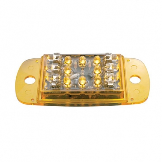 14 LED Rectangular Light (Clearance/Marker) - Amber LED/Amber Lens (Bulk) - Thumbnail 2