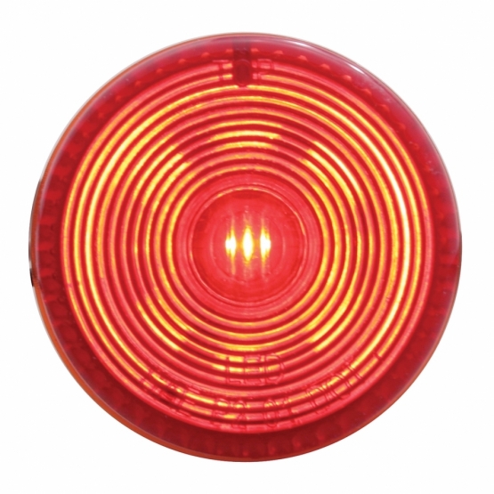 Single LED 2" Round Low Profile Light Kit (Clearance/Marker) - Red LED/Red Lens - Thumbnail 2