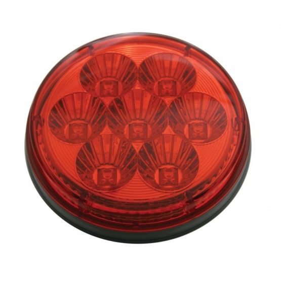 7 LED 4" Round Reflector Light (Stop, Turn & Tail) - Red LED/Red Lens (Bulk) - Thumbnail 2