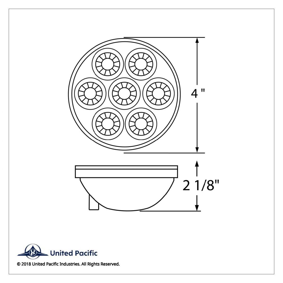 7 LED 4" Round Reflector Light (Stop, Turn & Tail) - Red LED/Clear Lens (Bulk) - Thumbnail 3