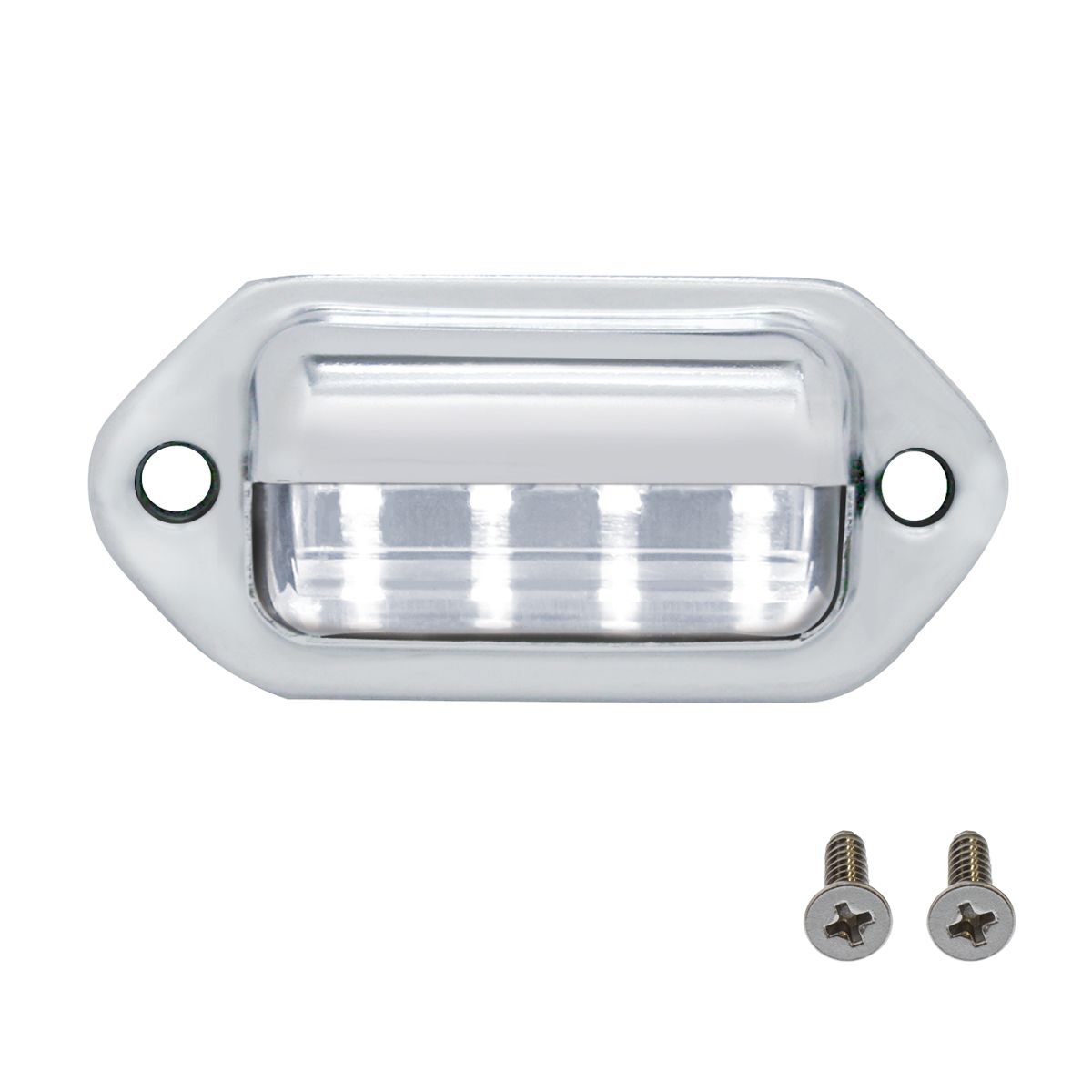 4 White LED Chrome License Plate Light/Utility Light (Bulk)