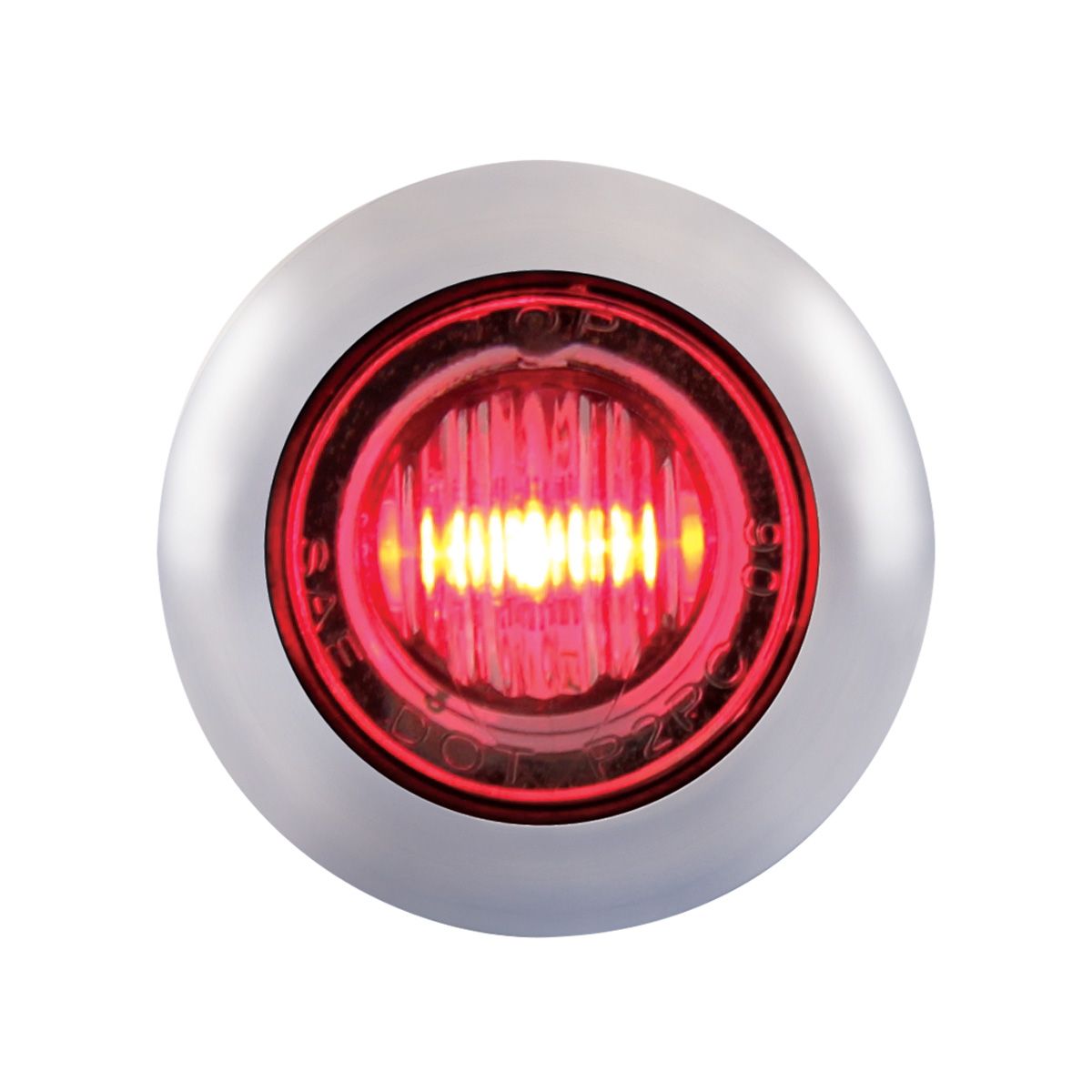 3 LED 3/4" Mini Light With Bezel (Clearance/Marker) - Red LED/Clear Lens