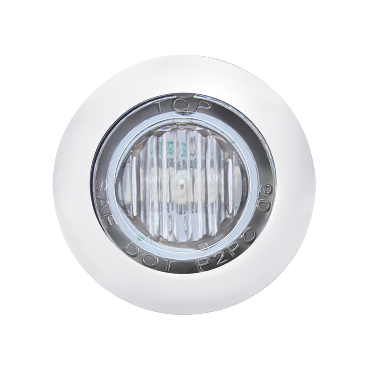 3 LED 3/4" Mini Light With Bezel (Clearance/Marker) - Blue LED/Clear Lens - Thumbnail 2