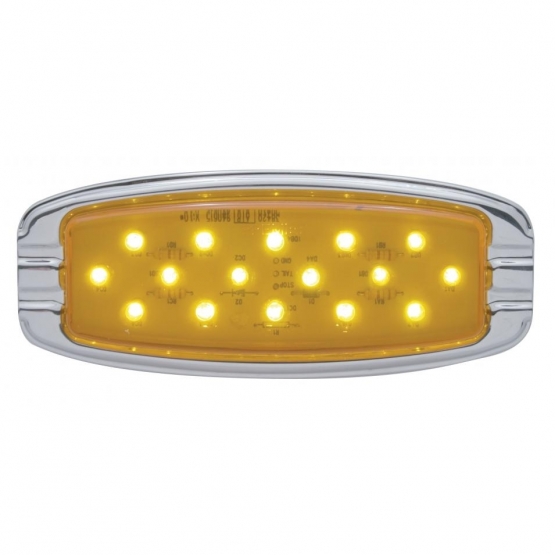 16 LED Retro Light (Clearance/Marker) - Flush Mount - Amber LED/Amber Lens