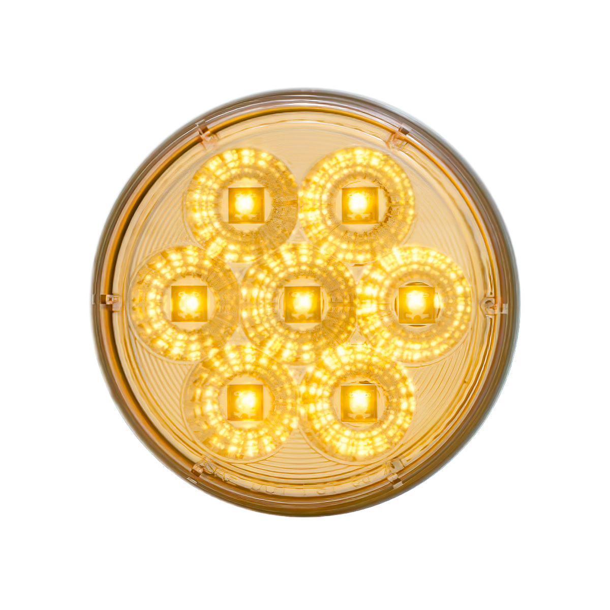 7 LED 4" Reflector Turn Signal Light - Amber LED/Clear Lens - Thumbnail 6