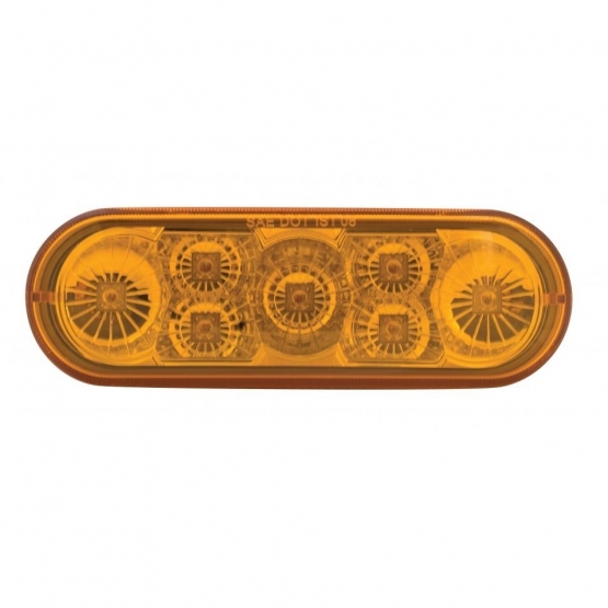7 LED 6" Oval Reflector Turn Signal Light - Amber LED/Amber Lens - Thumbnail 2