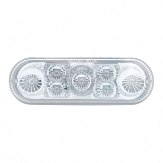 7 LED 6" Oval Reflector Turn Signal Light - Amber LED/Clear Lens