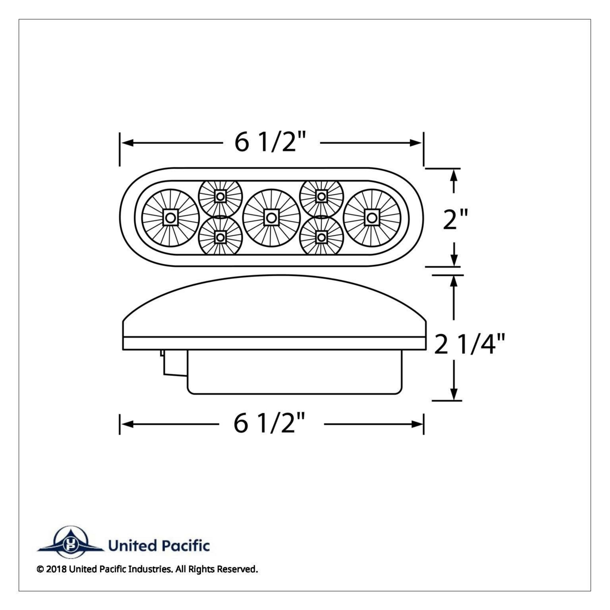 7 LED 6" Oval Reflector Turn Signal Light - Amber LED/Clear Lens - Thumbnail 4