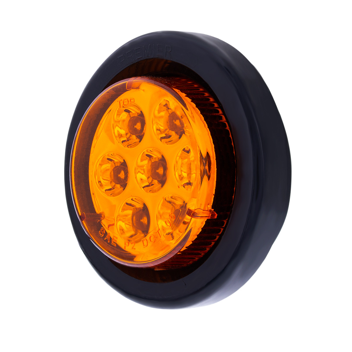 7 LED 2" Round Light Kit (Clearance/Marker) - Amber LED/Amber Lens - Thumbnail 2