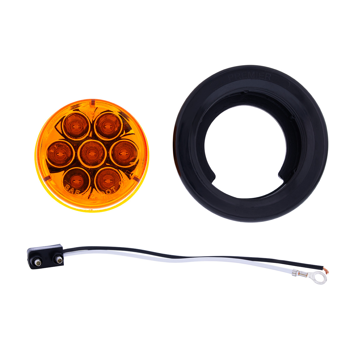 7 LED 2" Round Light Kit (Clearance/Marker) - Amber LED/Amber Lens - Thumbnail 7