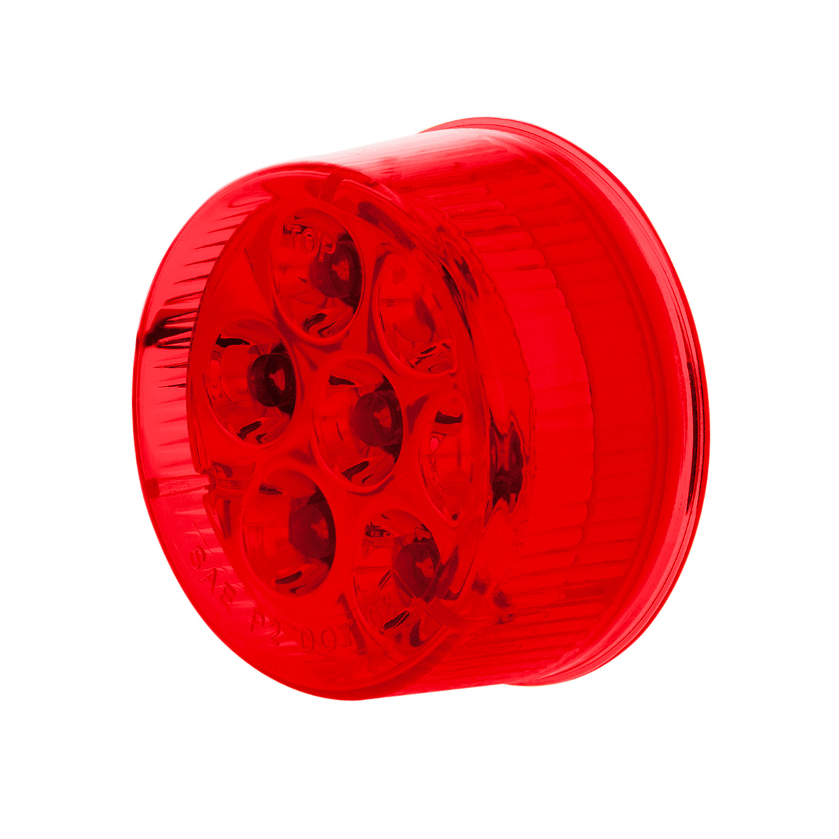 7 LED 2" Round Light (Clearance/Marker) - Red LED/Red Lens (Bulk) - Thumbnail 2