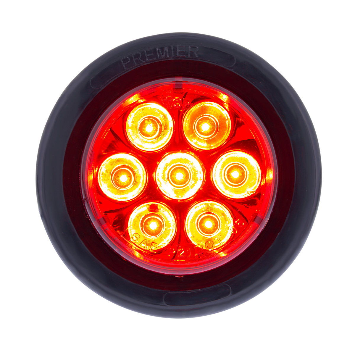 7 LED 2" Round Light Kit (Clearance/Marker) - Red LED/Red Lens - Thumbnail 3
