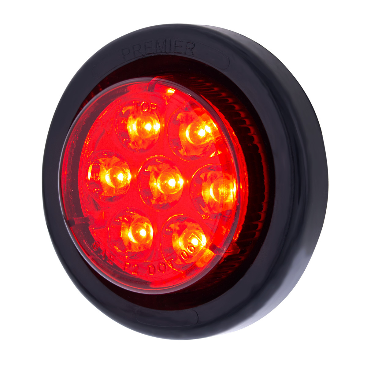7 LED 2" Round Light Kit (Clearance/Marker) - Red LED/Red Lens - Thumbnail 9