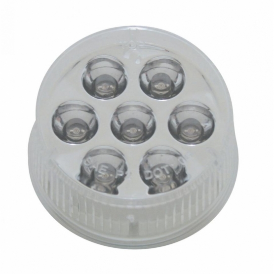 7 LED 2" Round Light (Clearance/Marker) - Red LED/Clear Lens - Thumbnail 2