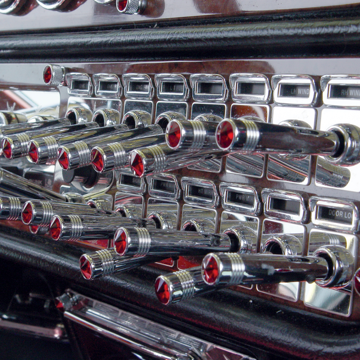 2-1/4" Long Aluminum Toggle Switch Extension With Crystal For Kenworth - Red Crystal (2-Pack) - Thumbnail 2