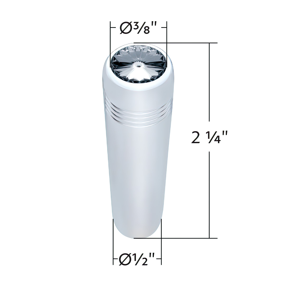 Long Chrome Switch Extension With Color Crystal For Kenworth - Smoke Crystal - Thumbnail 2