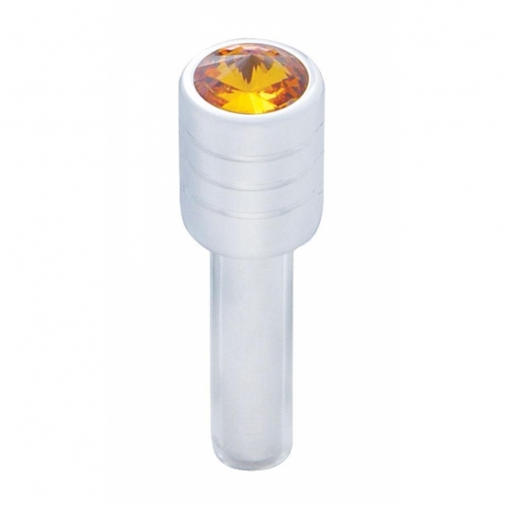 Chrome Door Lock Knob With 7/16" Amber Crystal (2pc/set)