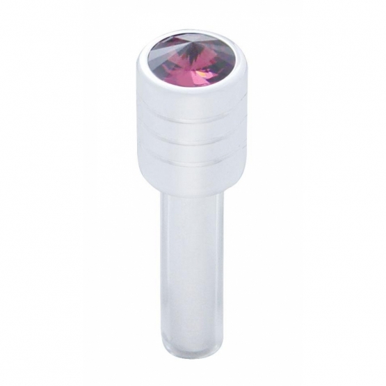 Chrome Door Lock Knob With 7/16" Purple Crystal (2pc/set)