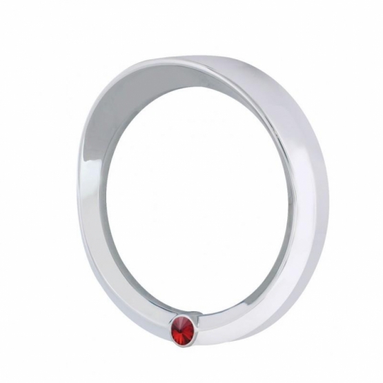 Signature Series Speed/Tachometer Gauge Bezel With Visor For 2006+ Peterbilt -Red Crystal