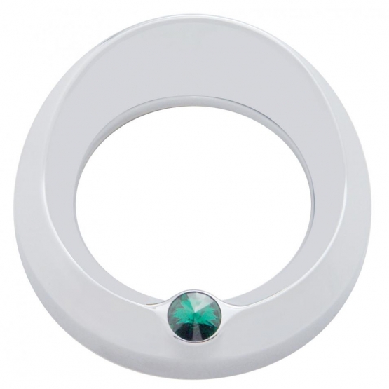 Signature Series Gauge Bezel With Visor & Crystal For 3-3/4" DIA Speed/Tachometer Gauge - Green Crystal